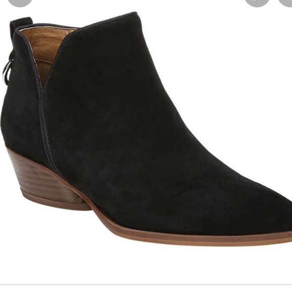 Franco sarto black suede pointed toe booties - Picture 1 of 11